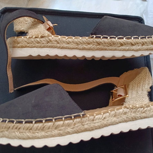 Espadrilles new black suede size 37 with strap