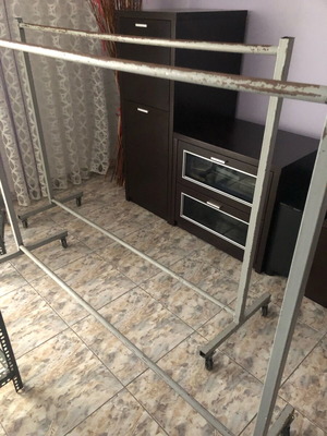 Clothes rail used, dimensions 1.56x1.20, 2 pieces