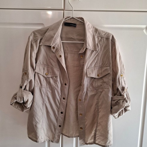 Fidèle women's shirt L like new, sand beige with snaps