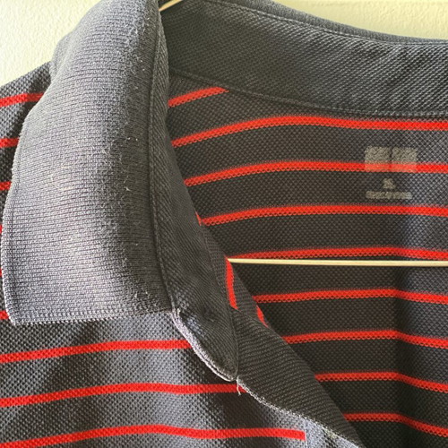 Polo T-shirt Uniqlo striped large, like new, blue and red
