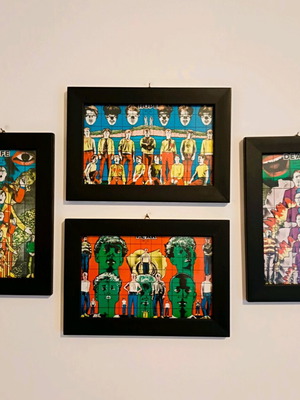 Gilbert & George Death Hope Life Fear series framed postcards like new