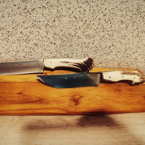 Handmade knives by Master Bai Dobri with Dulo family symbols