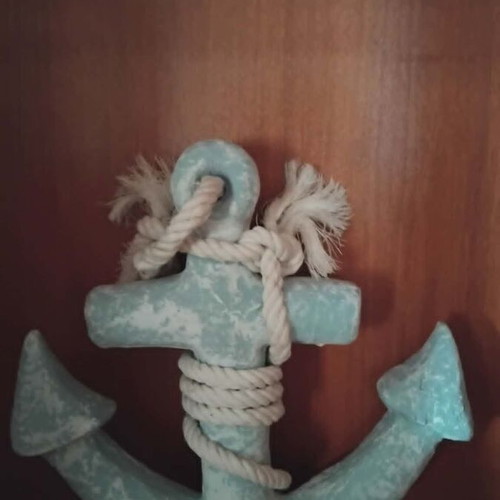 Decorative anchor made of compressed paper like new, 28 cm height