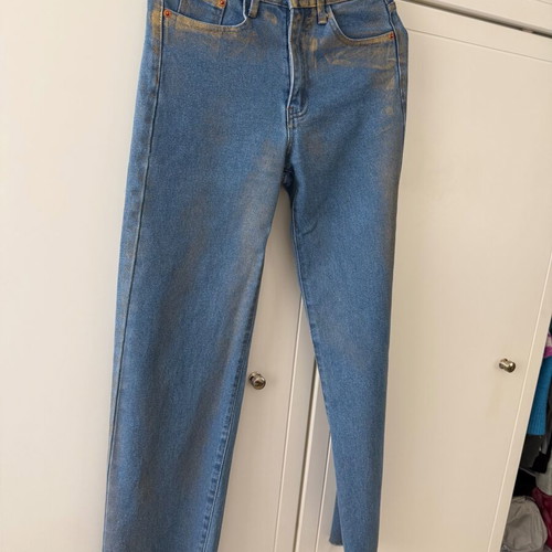 Skinny jeans with gold details like new, size S