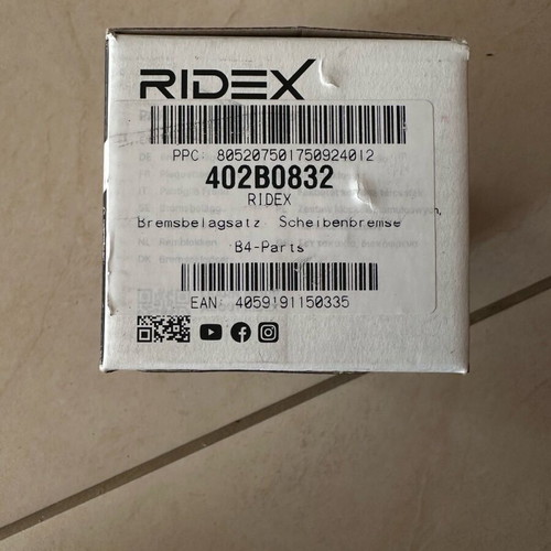 Ridex brake pads set new for Fiat, Alfa Romeo, Lancia