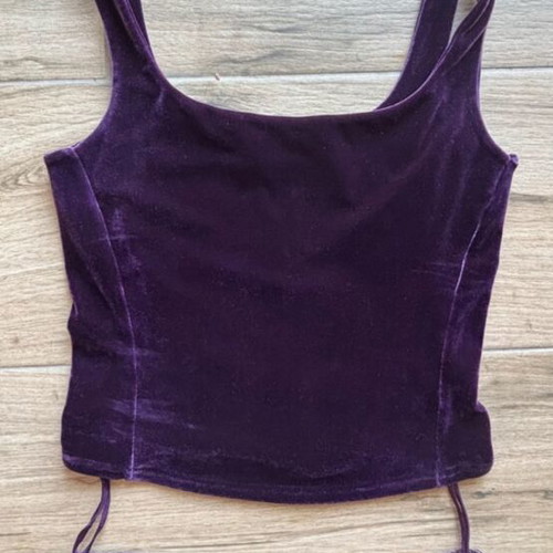 Danoff velvet tank top, vintage, purple, size M