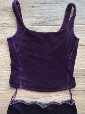 Danoff velvet tank top, vintage, purple, size M
