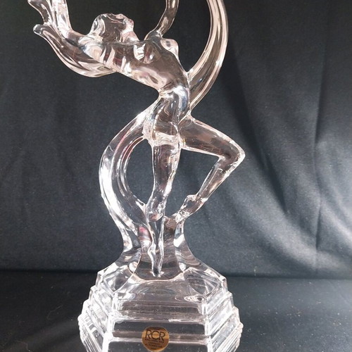 Vintage Italian Royal Crystal Rock RCR Art Deco Nude Dancing Lady