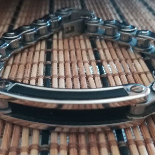Men's bracelet used, stainless steel with safety clasp