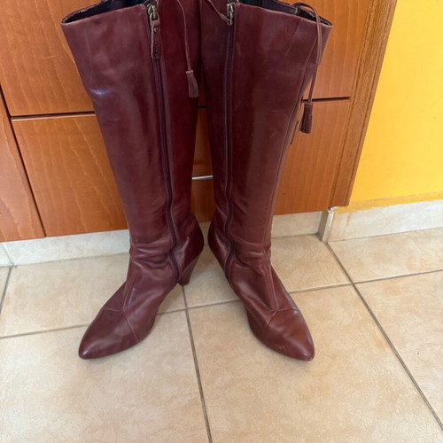 Leather boots, genuine leather, size 40