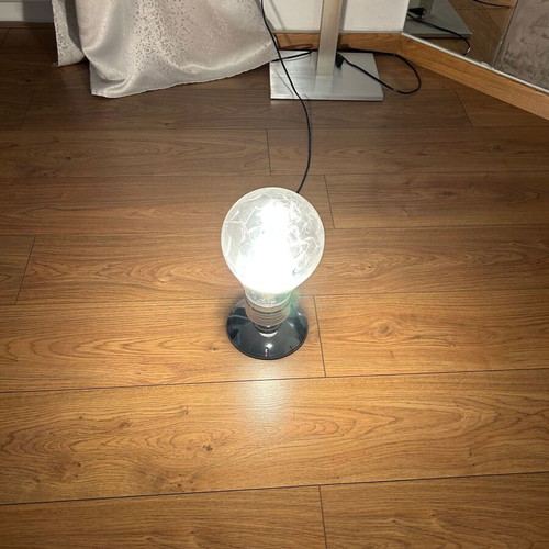 Table lamp used, globe-shaped with touch switch