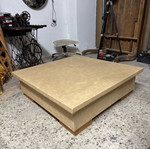 Leather coffee table like new, beige