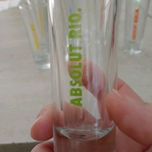Collectible Absolut shot glasses with city names, like new