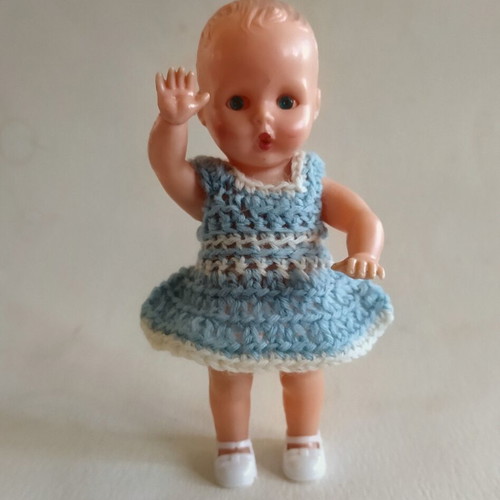 Vintage mini doll Gama 50s-60s, like new, 16 cm