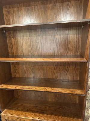 Handmade MDF walnut veneer bookcase like new