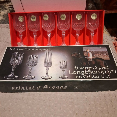 Cristal d'Arques liqueur glasses new, set of 6 from France
