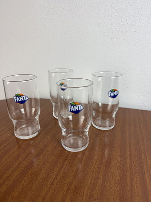 Σετ ποτήρια Fanta μεταχειρισμένα, vintage, 4 τεμάχια
