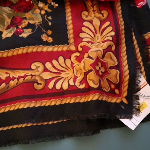 Square scarf new, black multicolor, 118x118cm, 100% polyester