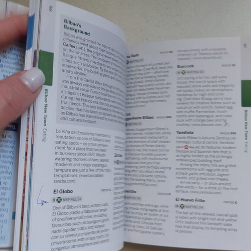 Travel guide for Bilbao and San Sebastian used with notes