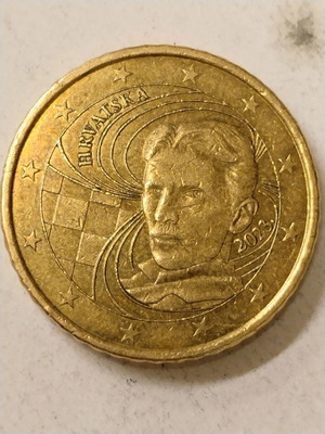 50 Euro Cent Coin used, Nikola Tesla 2023 Croatia