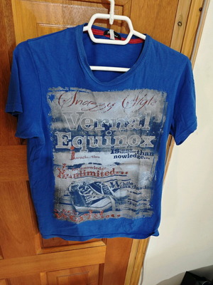 Vintage-Style graphic tee μεταχειρισμένο, μπλε Vernal Equinox με ρήση του Αϊνστάιν