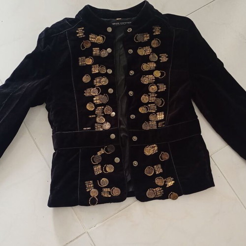 Vintage velvet jacket Vassilios Kostetsos like new, black with gold