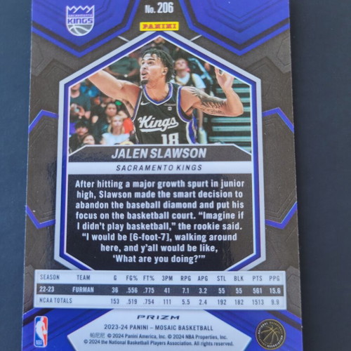 2023 Panini Mosaic Jaylen Slawson Green Prizm RC card like new