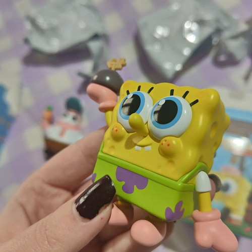 Popmart SpongeBob and Patrick set brand new with figures and cards