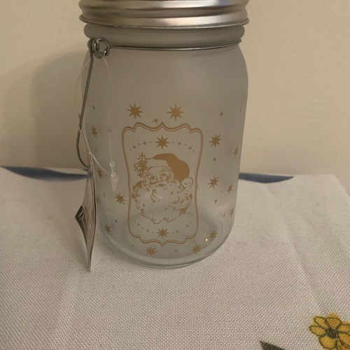 Christmas light jar new with Santa Claus design