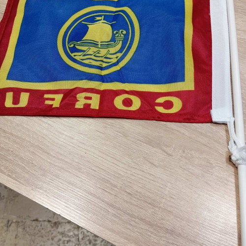 Corfu flag with pole new (29x20cm)