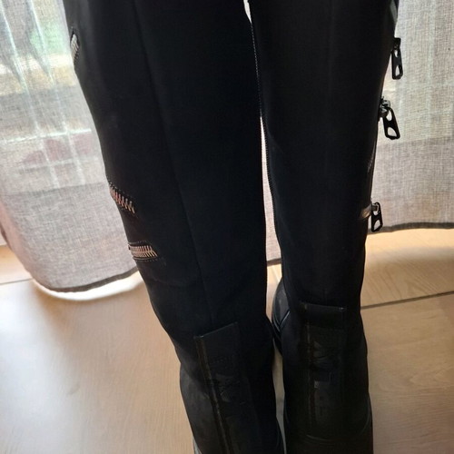 Replay suede combat boots with side zipper like new, black size 38