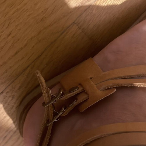 Ancient Greek leather sandals size 37 used, brown