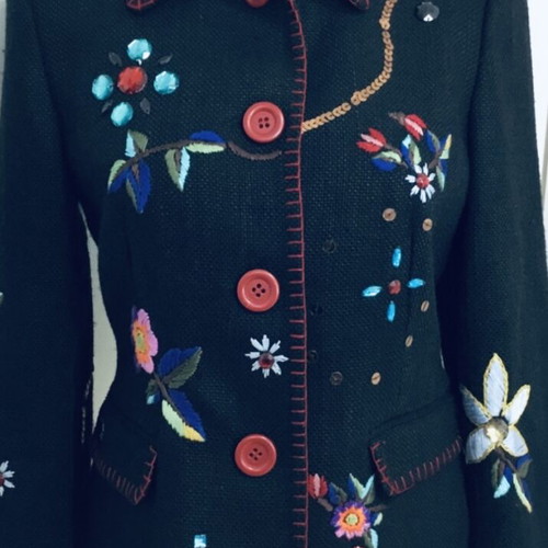 Zara Basic Embellished Linen Blend Jacket size M like new