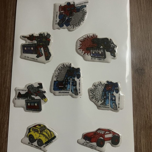 Καρτέλα με αυτοκόλλητα Transformers 1985 σαν καινούργιο
