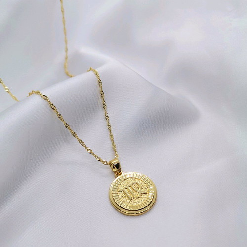 Virgo Zodiac Necklace 18K Gold Plated New