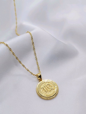 Virgo Zodiac Necklace Gold Plated 18K New