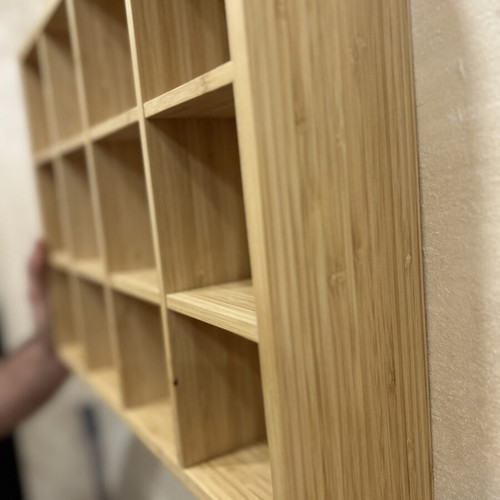 German wall shelf like new, natural bamboo with compartments