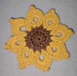 Sunflower coaster set with basket handmade new