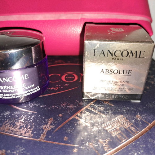 Lancome set with festive box, pouch and 2 creams