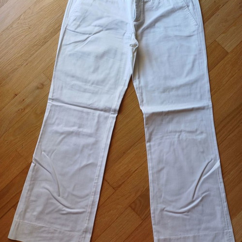 Zara white pants used, straight cut, flare, size EUR36