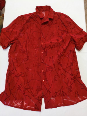 Women's red shirt with see-through patterns size XL like new