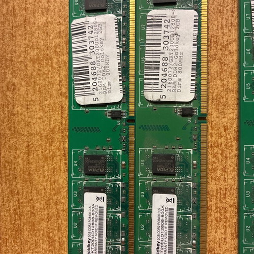 DIMMS RAM DDR2 2GB 800MHz PC6400 used memory, total 12GB