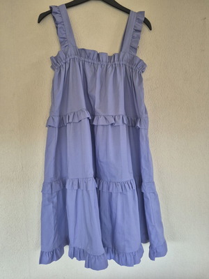 Chaton lilac summer midi dress with ruffles, like new