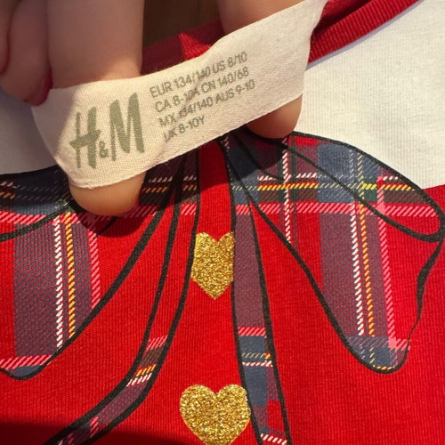Christmas T-shirt set H&M like new, sizes 134 and 140 cm