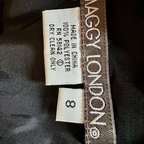 Dress Maggy London black with turquoise iridescent design new