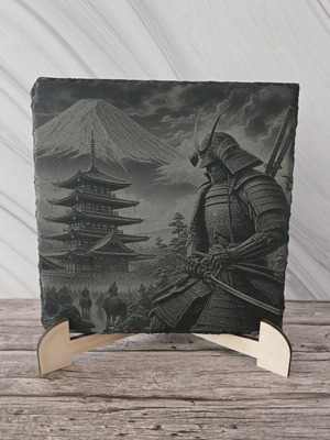 Χαραγμένη ηφαιστειακή πλάκα Samurai νέα, μέγεθος 13x13 εκ