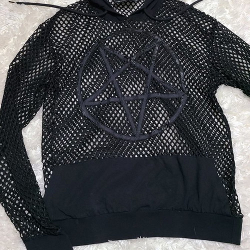 Killstar fishnet hoodie used, goth punk sweatshirt