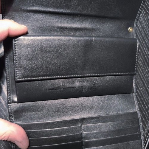 Gucci Guccissima Mini Pochette Wallet on Chain like new black leather