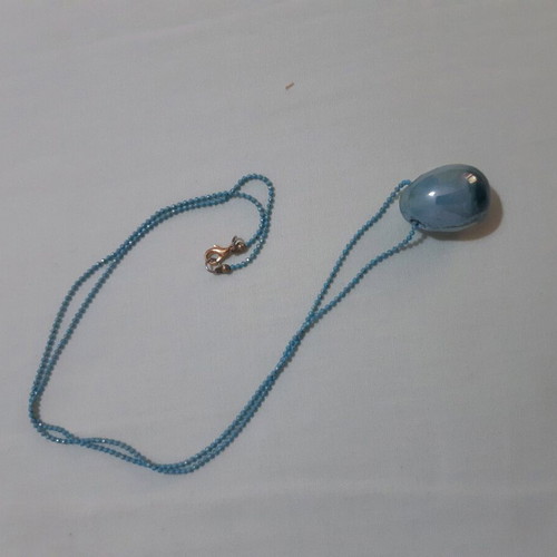 Turquoise long necklace with oval stone new