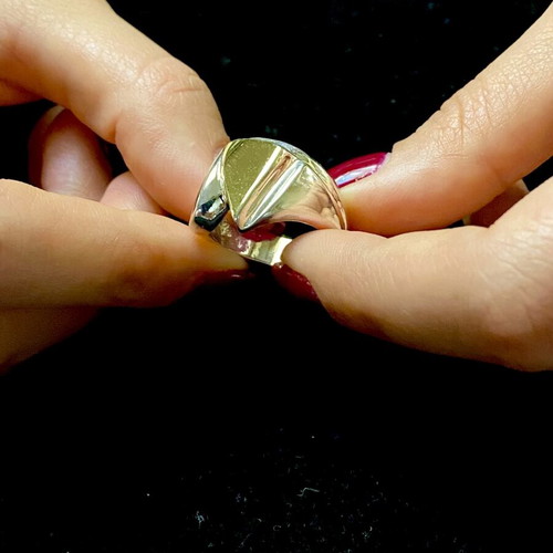 Silver-gold k14 ring new, size No15/55
